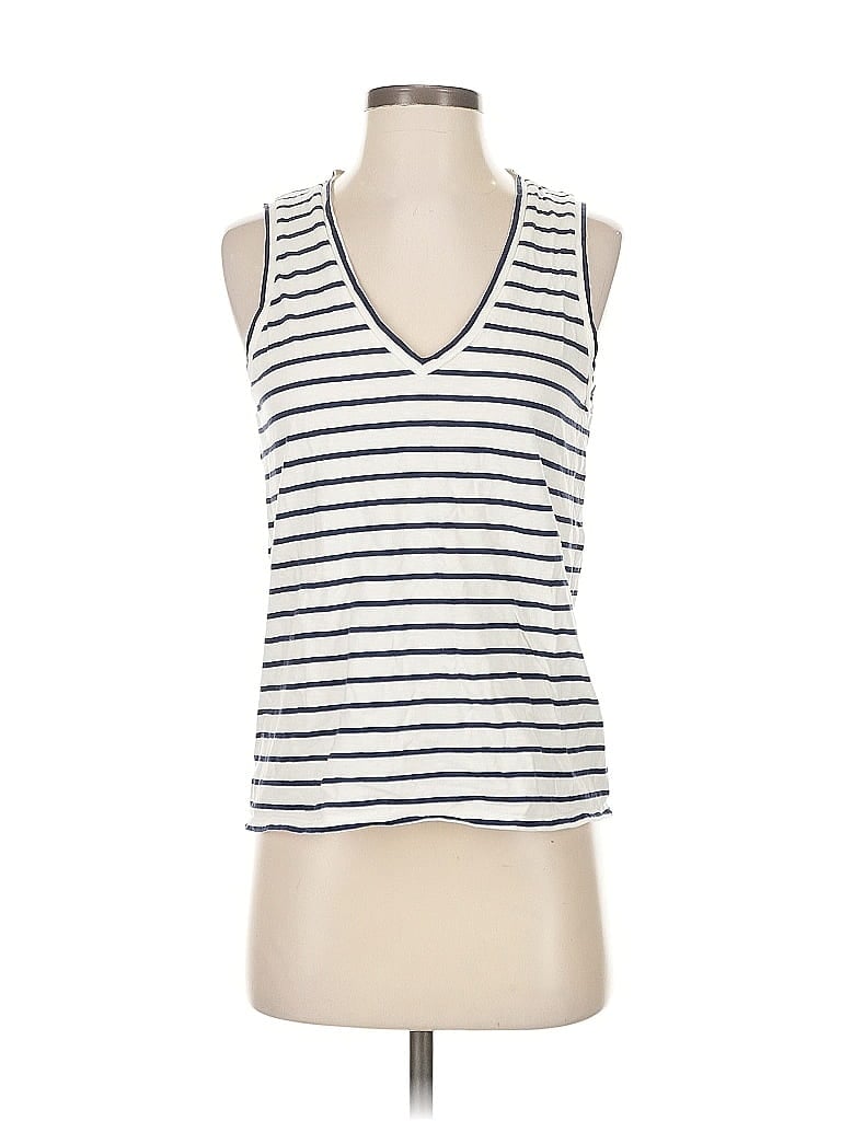 Pre-owned J.crew Factory Store Tank Top Blue Plunge Neckline Tops