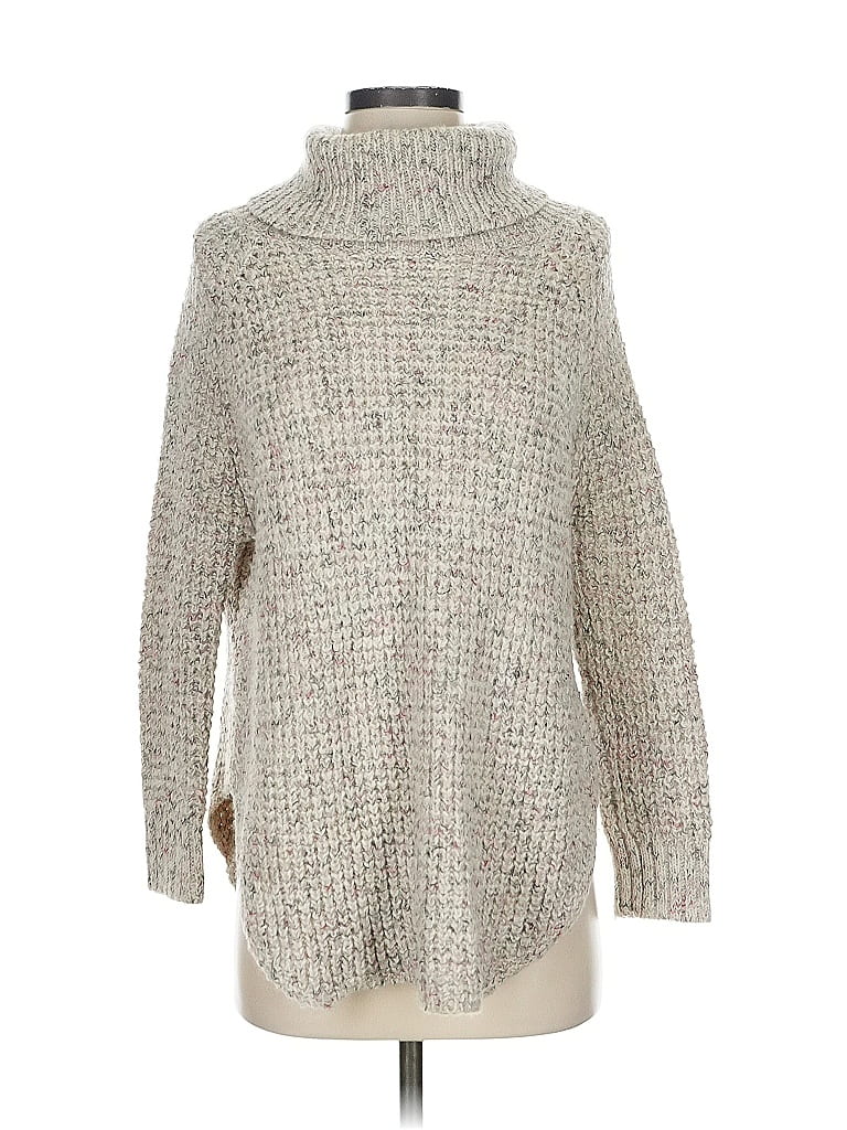 Pre-owned Free People Turtleneck Sweater In White