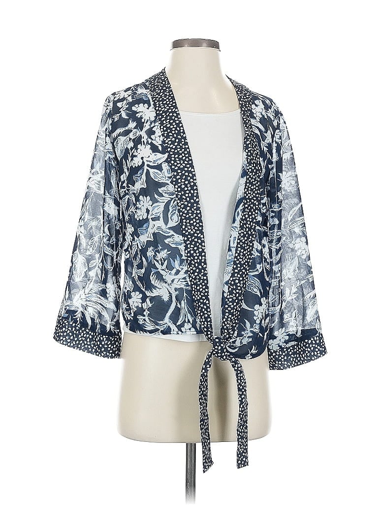 Pre-owned Belle By Kim Gravel Kimono In Blue