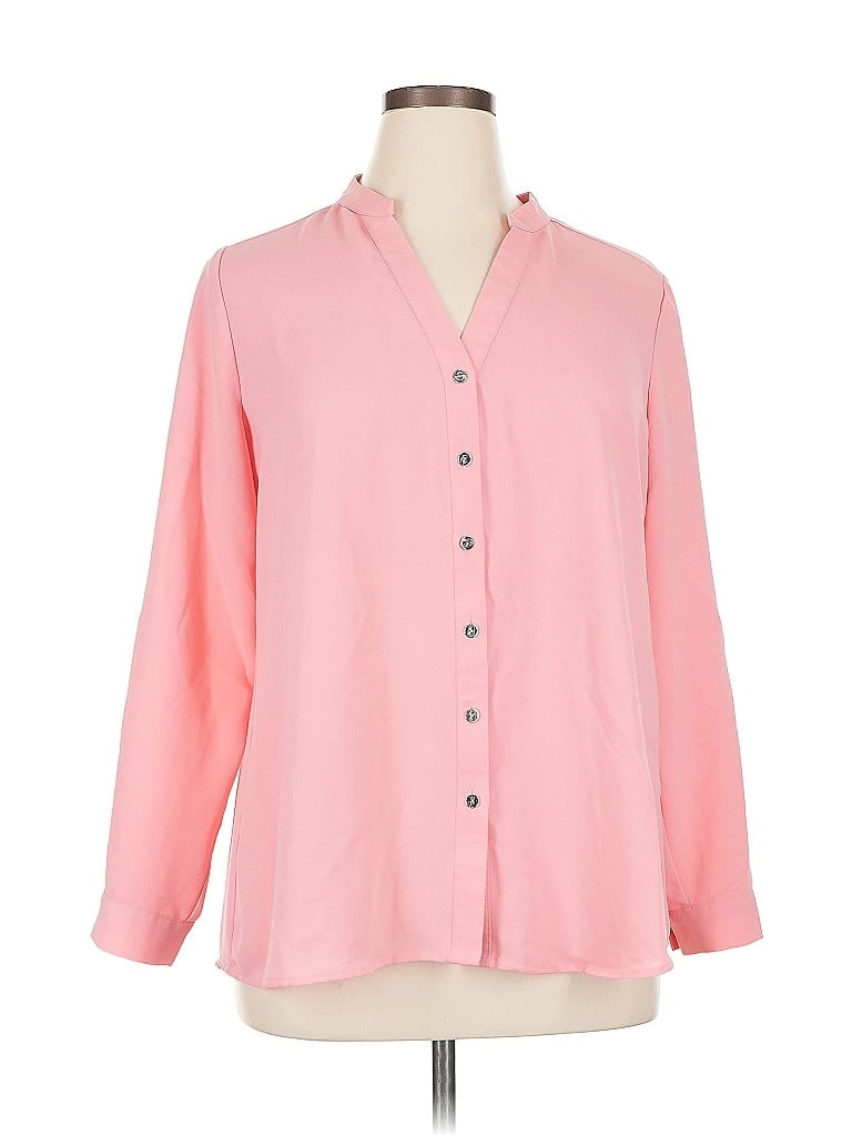 Pre-owned Alfani Long Sleeve Blouse In Pink