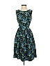 Donna Ricco 100% Polyester Print Teal Cocktail Dress Size 4 - photo 1