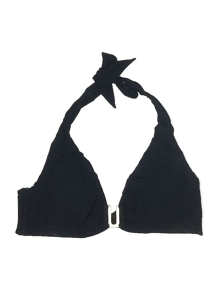 JETS AUSTRALIA Pre-owned Swimsuit Top Black Solid Pattern Swimwear