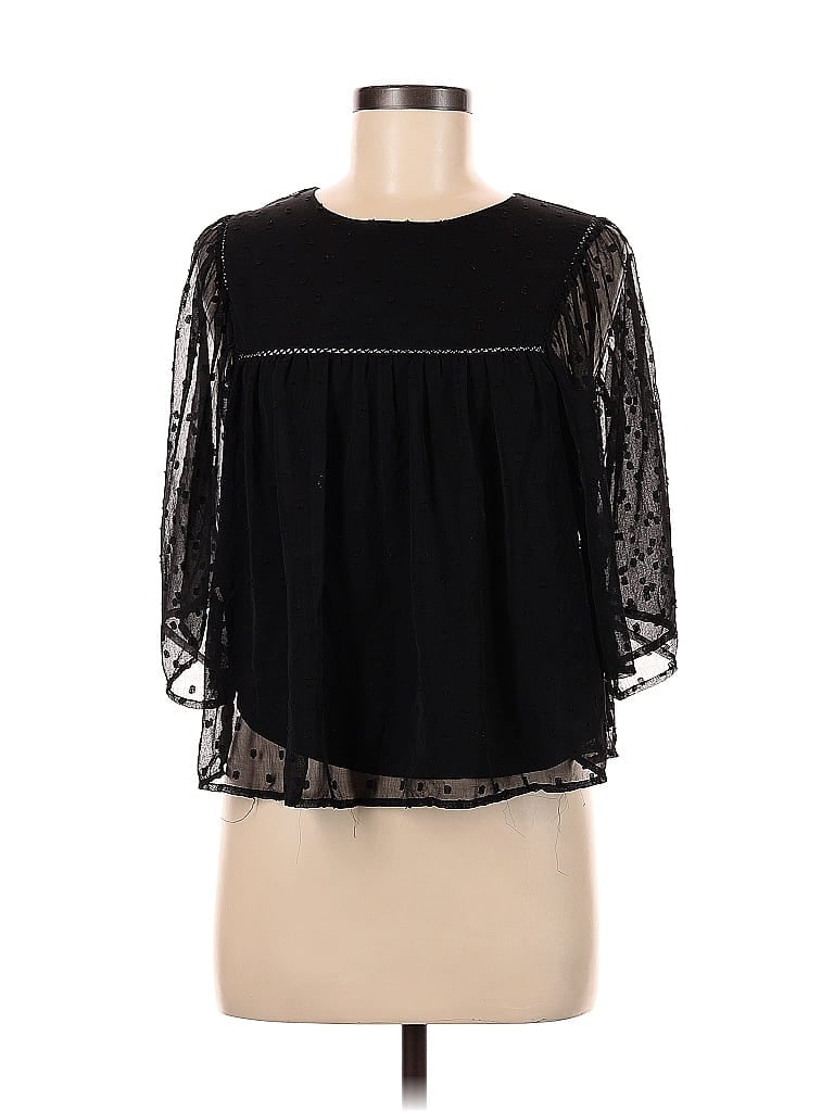 Pre-owned Mango 3/4 Sleeve Blouse In Black