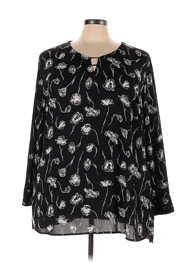 Pre-owned Sejour Long Sleeve Blouse In Black