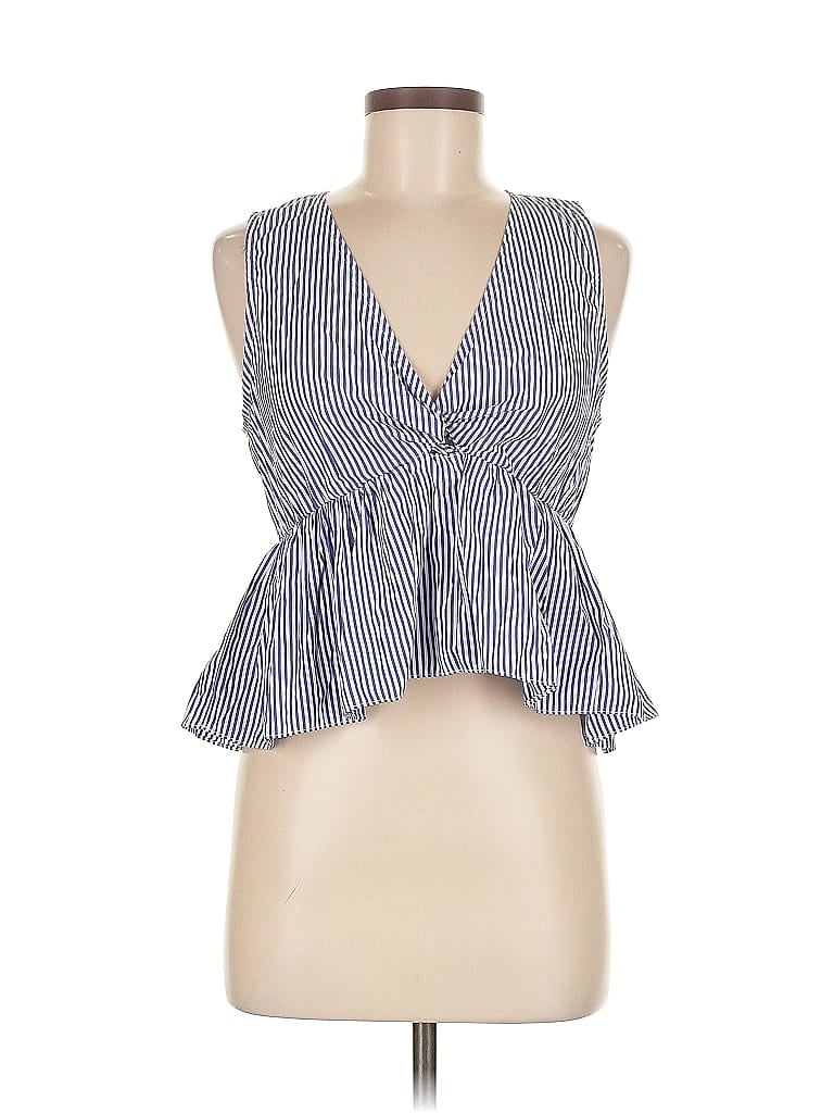 Click to view more detailed imagery on our partner's website Pre-owned Design Lab Lord & Taylor Sleeveless Blouse In Blue