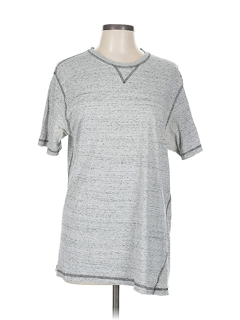 Pre-owned Assorted Brands Short Sleeve Henley Shirt In Gray