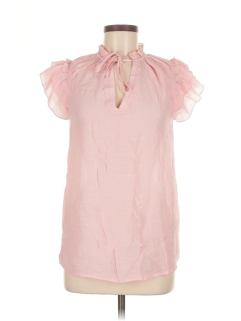 Pre-owned Unbranded Short Sleeve Blouse In Pink