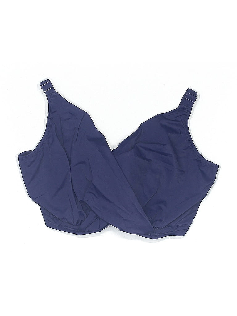 Pre-owned Elomi Swimsuit Top Blue Solid Pattern Swimwear