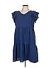 Unbranded Solid Blue Casual Dress Size L - photo 1