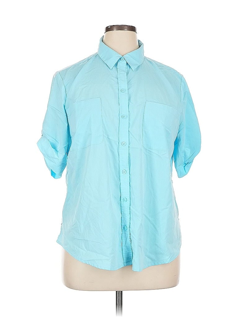 CHICO'S Pre-owned Short Sleeve Blouse In Blue