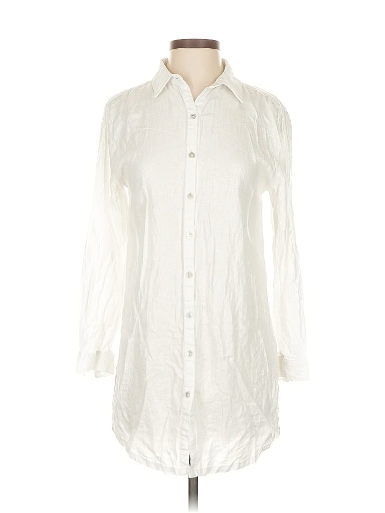 Pre-owned Tahari 3/4 Sleeve Blouse In White