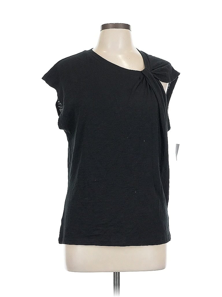 Gap Short Sleeve Top Black Keyhole Neckline Tops In Black