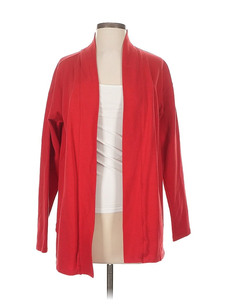 Pre-owned Lands' End Cardigan Sweater In Red