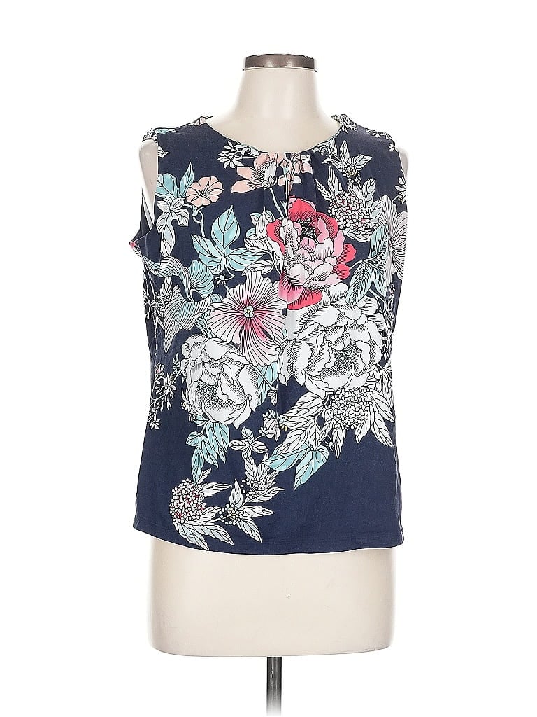 Pre-owned Grayson Sleeveless Blouse In Blue