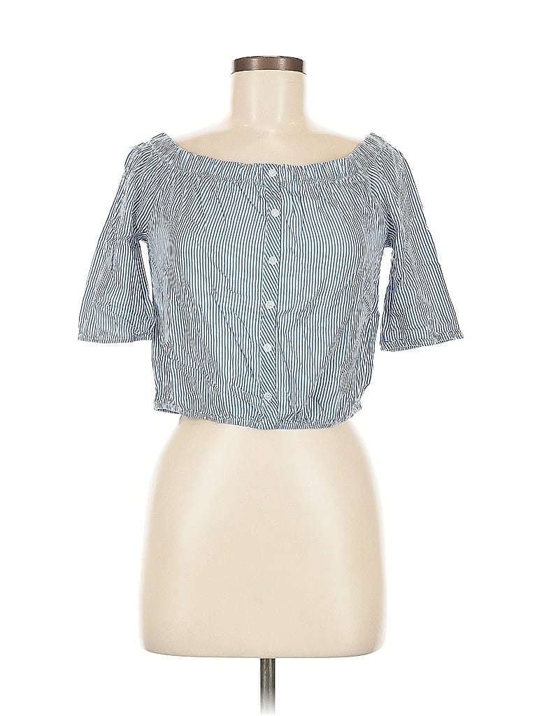 AMBIANCE Pre-owned Short Sleeve Blouse In Blue