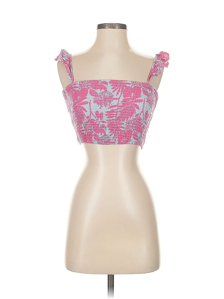 Pre-owned Kendall & Kylie Sleeveless Top Pink Sweetheart Neckline Tops