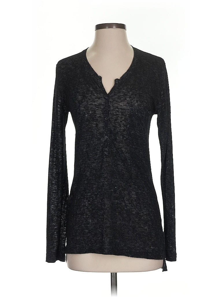 Pre-owned Rails Long Sleeve Top Black V Neck Tops