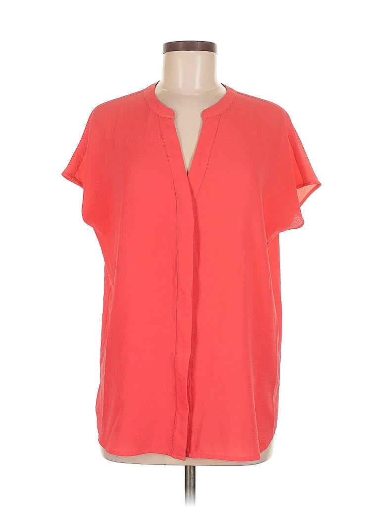 Pre-owned Adrianna Papell Short Sleeve Blouse In Orange