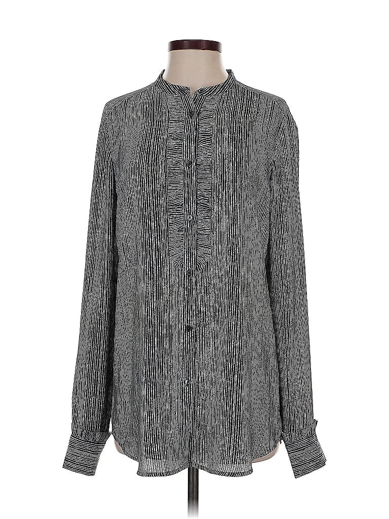 Pre-owned Banana Republic Long Sleeve Blouse In Gray