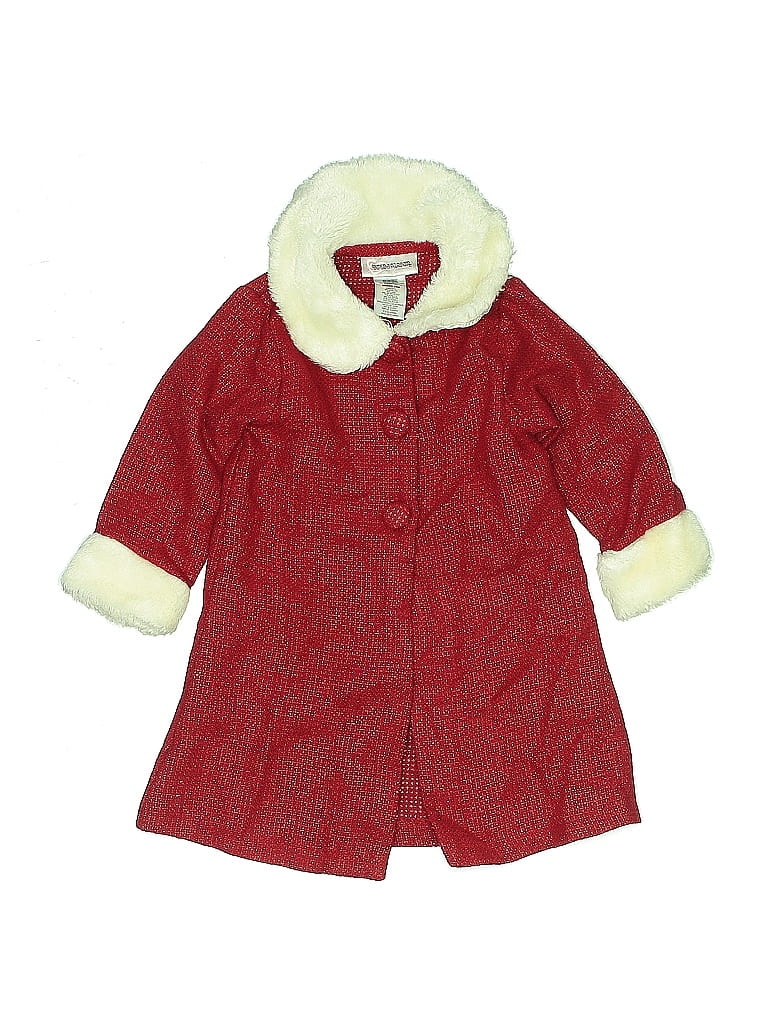 Pre-owned Youngland Kids' 3/4 Sleeve Top Red Collared Neckline Tops