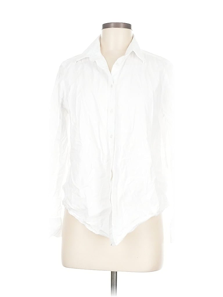 Pre-owned Banana Republic 3/4 Sleeve Button Down Shirt In White