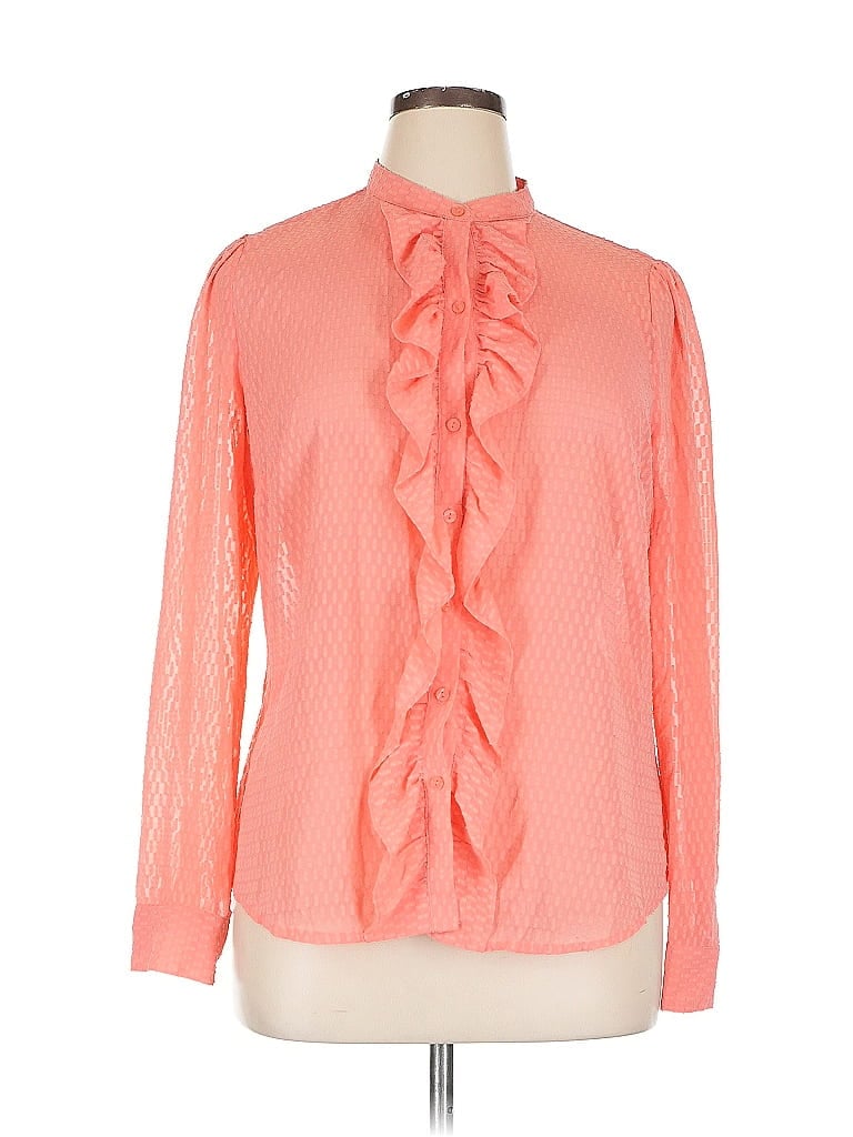 WORTHINGTON Pre-owned Long Sleeve Blouse In Pink