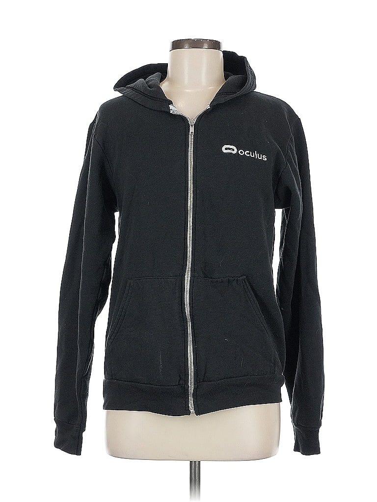 Pre-owned Assorted Brands Zip Up Hoodie In Black