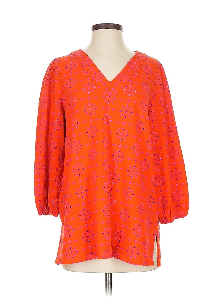 Click to view more detailed imagery on our partner's website Pre-owned Jjill 3/4 Sleeve Blouse In Orange