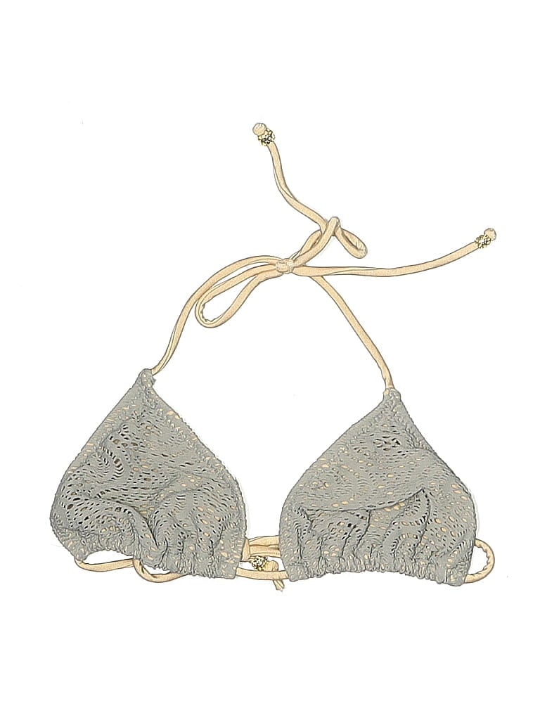 EBERJEY Pre-owned Swimsuit Top Gold Tweed Pattern Swimwear