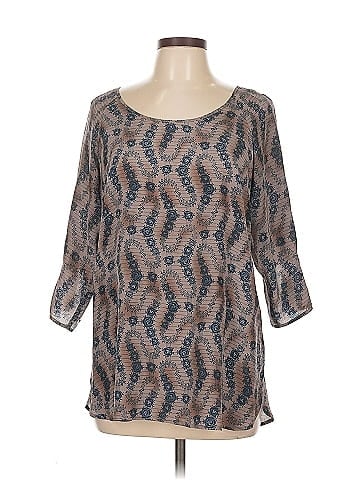 Silence and Noise 3/4 Sleeve Silk Top (view 1)