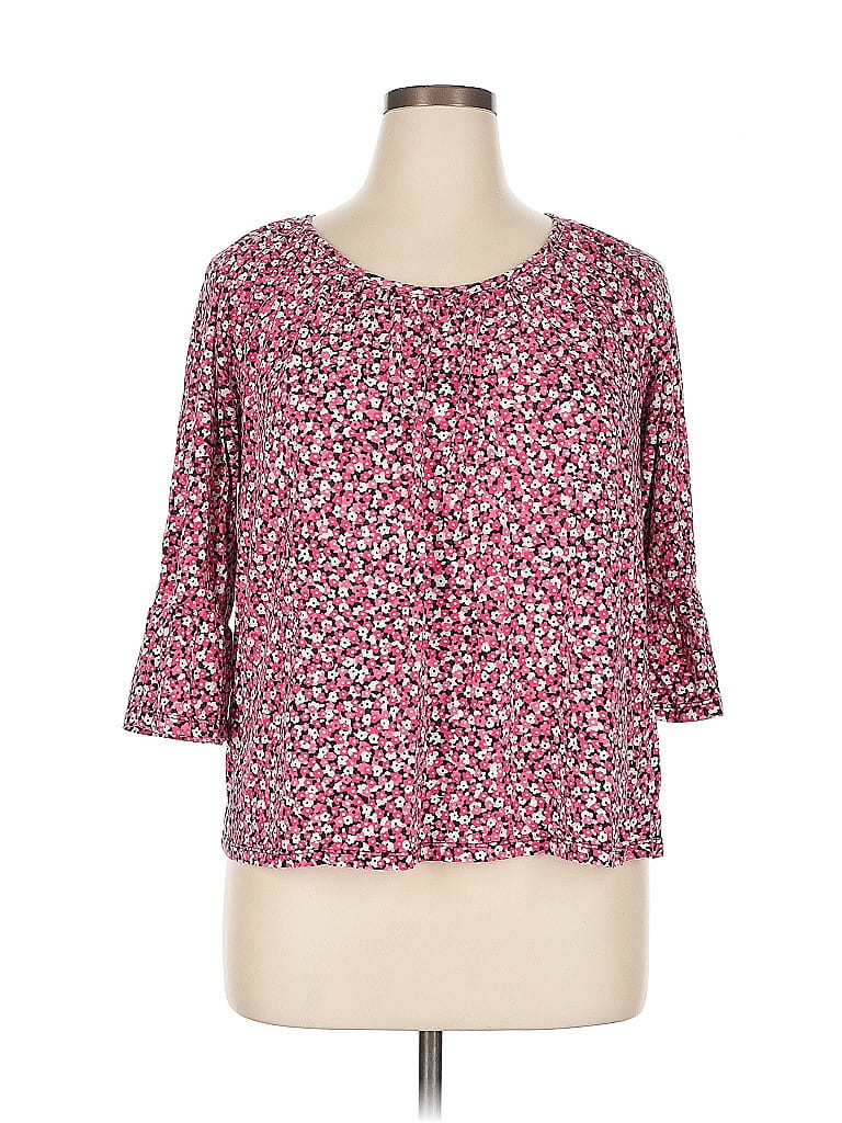 Pre-owned Michael Michael Kors 3/4 Sleeve Blouse In Burgundy