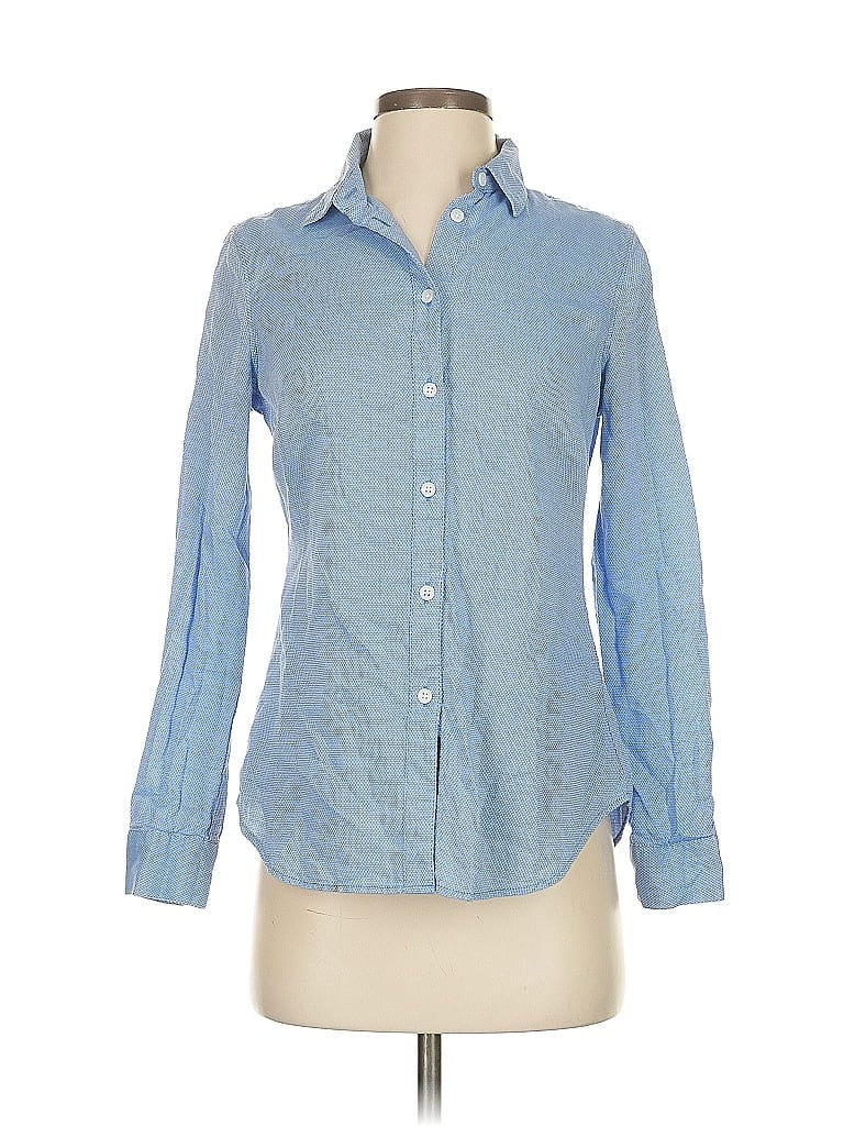 Pre-owned Banana Republic Factory Store Long Sleeve Button Down Shirt In Blue