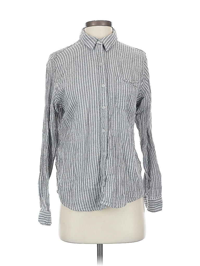 Pre-owned Universal Thread Long Sleeve Button Down Shirt In Blue