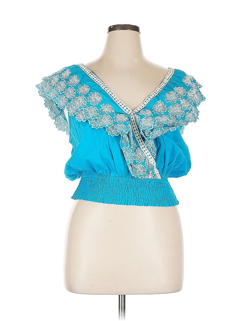 Pre-owned Assorted Brands Sleeveless Blouse In Blue