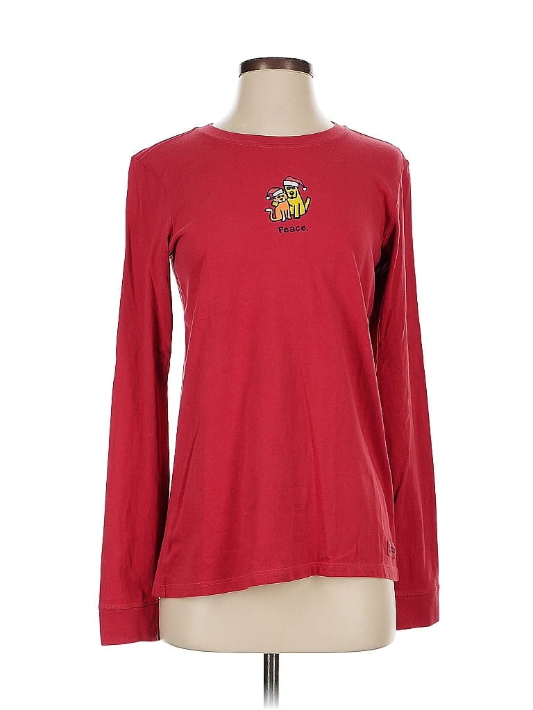 Pre-owned Life Is Good Long Sleeve T-shirt In Red