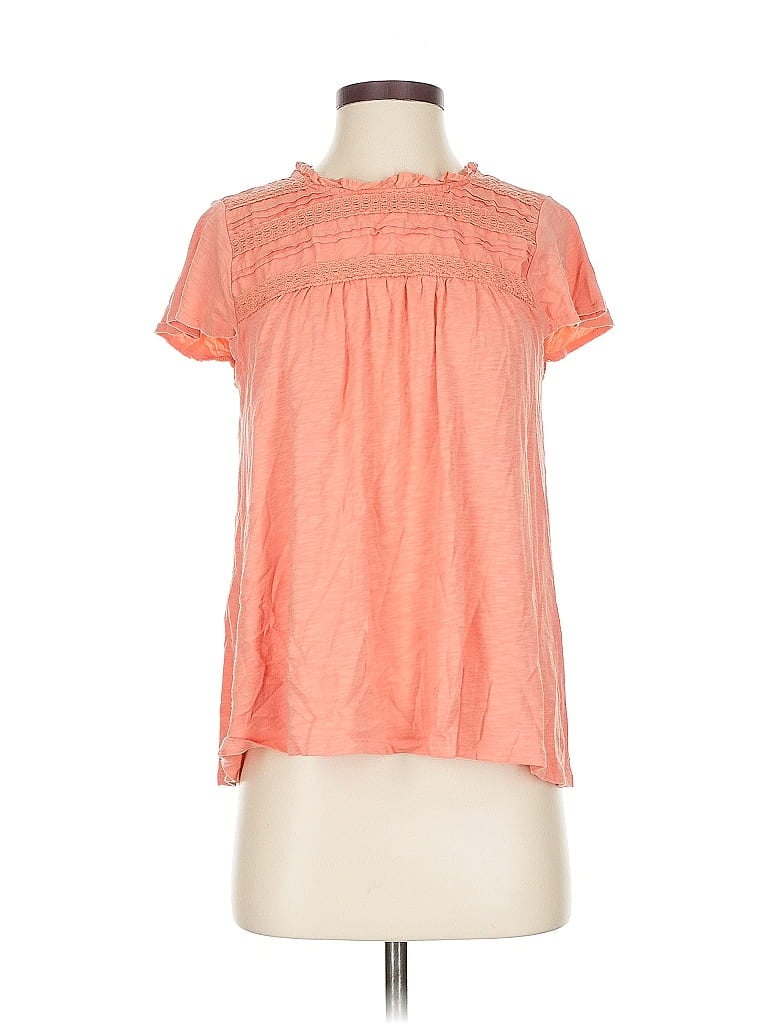 Pre-owned Ella Moss Short Sleeve Blouse In Orange