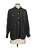 Unbranded 100% Silk Solid Black Long Sleeve Silk Top Size 4 - photo 1