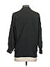 Unbranded 100% Silk Solid Black Long Sleeve Silk Top Size 4 - photo 2