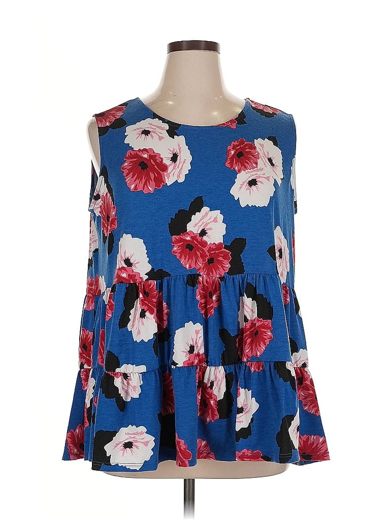 Pre-owned Lularoe Sleeveless Blouse In Blue