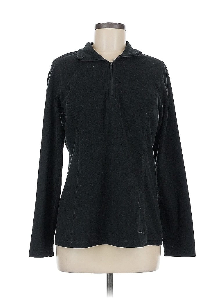 Pre-owned Eddie Bauer Fleece Jacket In Black