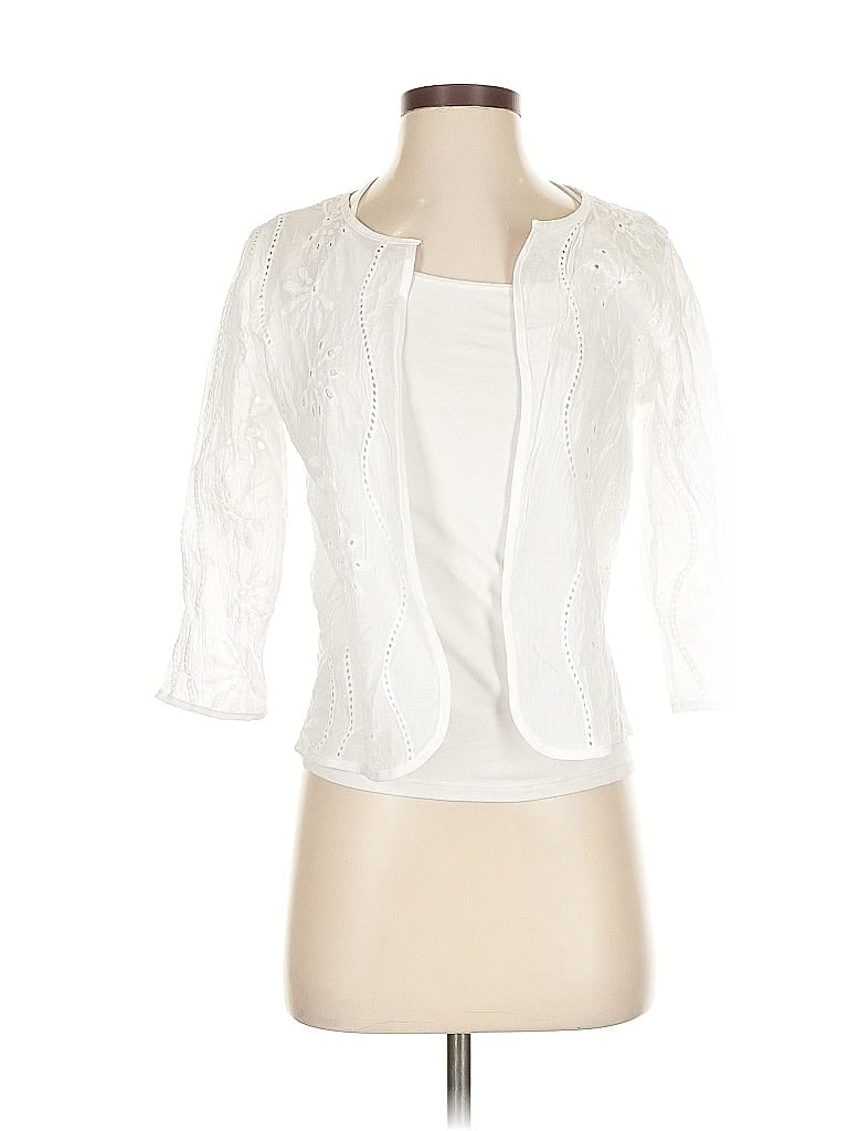 Pre-owned Unbranded 3/4 Sleeve Blouse In White