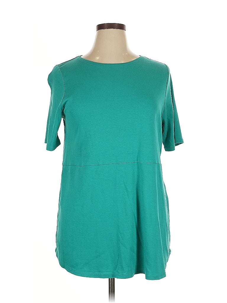 Pre-owned Jjill 3/4 Sleeve T-shirt In Green