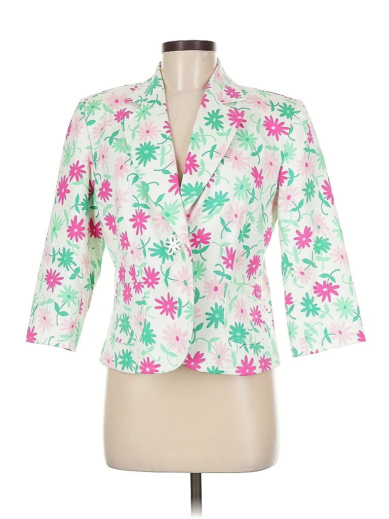 Pre-owned Josephine Chaus Blazer Jacket In White