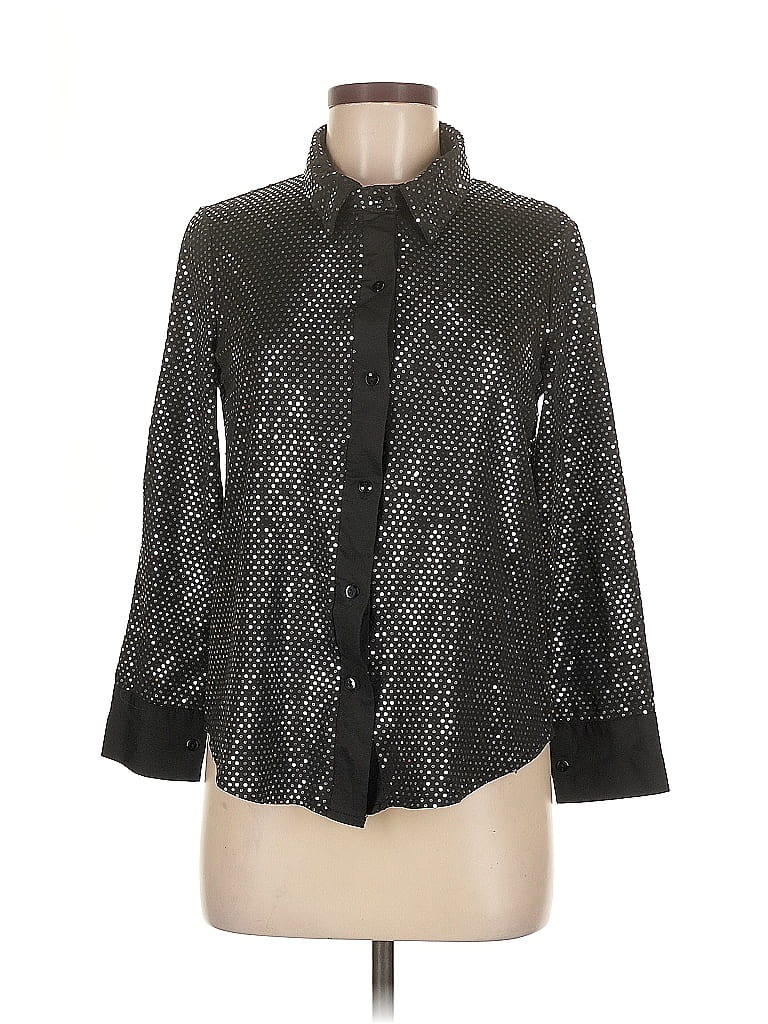 Pre-owned Unbranded 3/4 Sleeve Blouse In Black