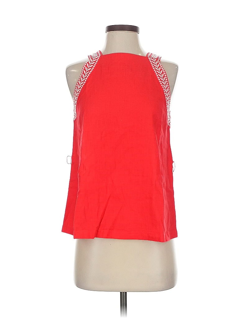 Pre-owned Ann Taylor Sleeveless Top Red Halter Neckline Tops