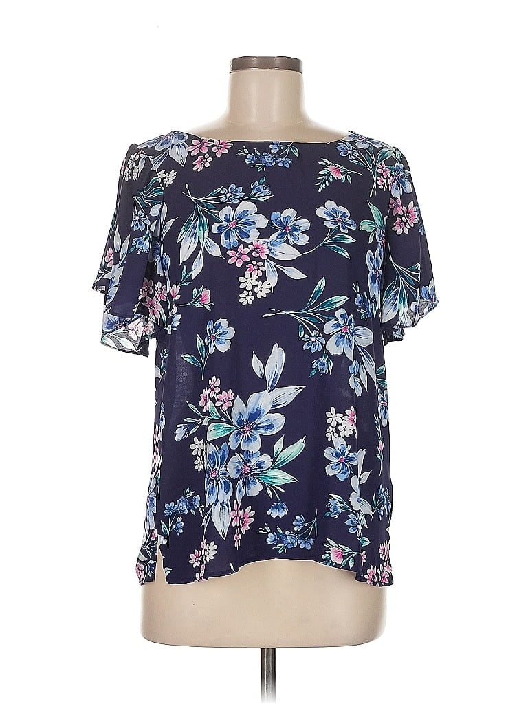 Click to view more detailed imagery on our partner's website Pre-owned Counterparts Short Sleeve Blouse In Blue