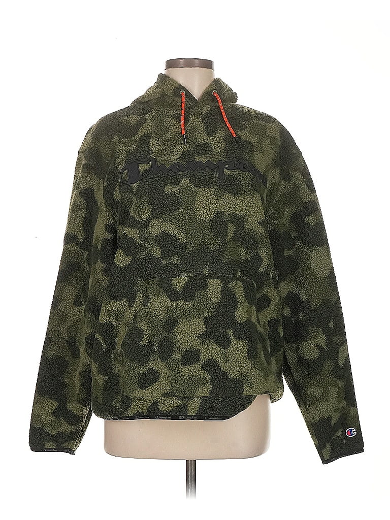 Pre-owned Champion Fleece Jacket In Green