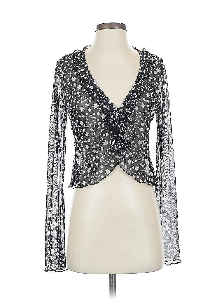 Pre-owned Free People Long Sleeve Blouse In Silver