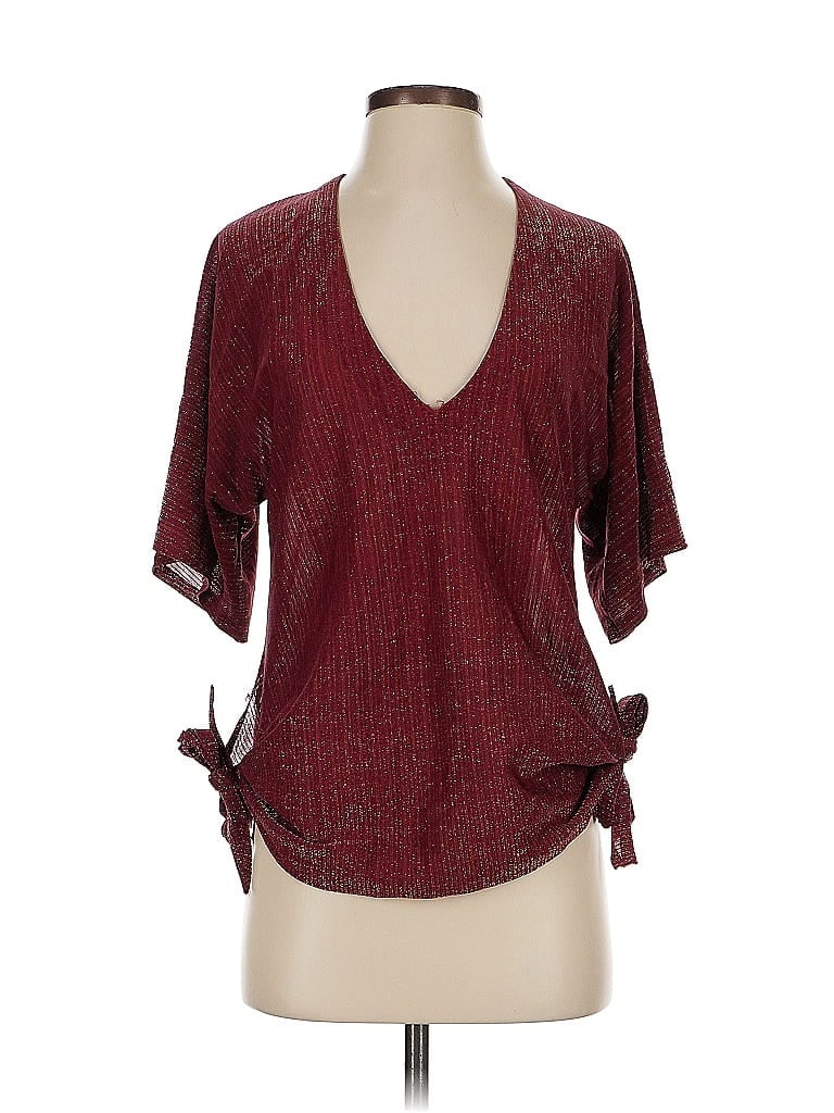 Click to view more detailed imagery on our partner's website Pre-owned Assorted Brands Short Sleeve Blouse In Burgundy
