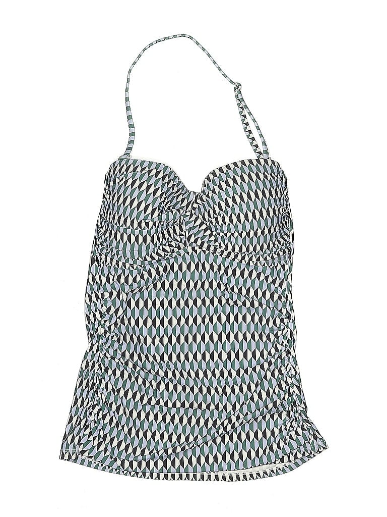 Click to view more detailed imagery on our partner's website Pre-owned Anne Cole Swimsuit Top Green Chevron/herringbone Pattern Swimwear
